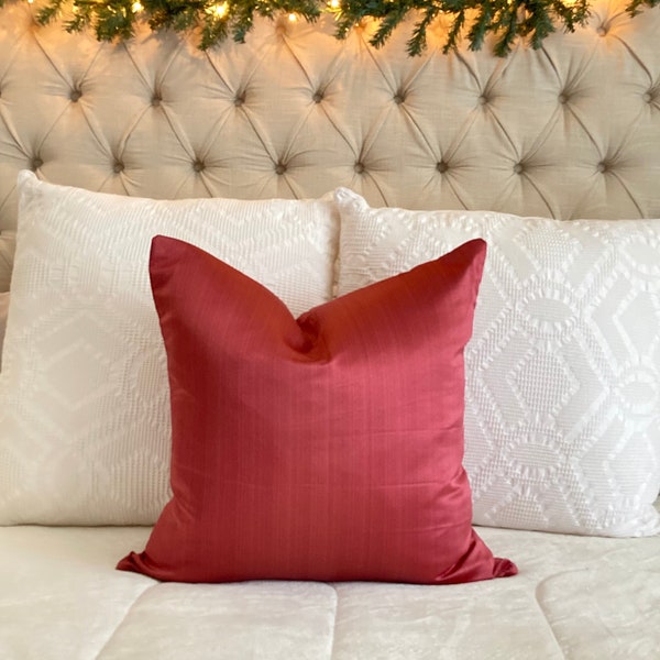 Sunset Red Decorative Throw Pillow Cover, 22 x 22, Luxe Decorative Pillow