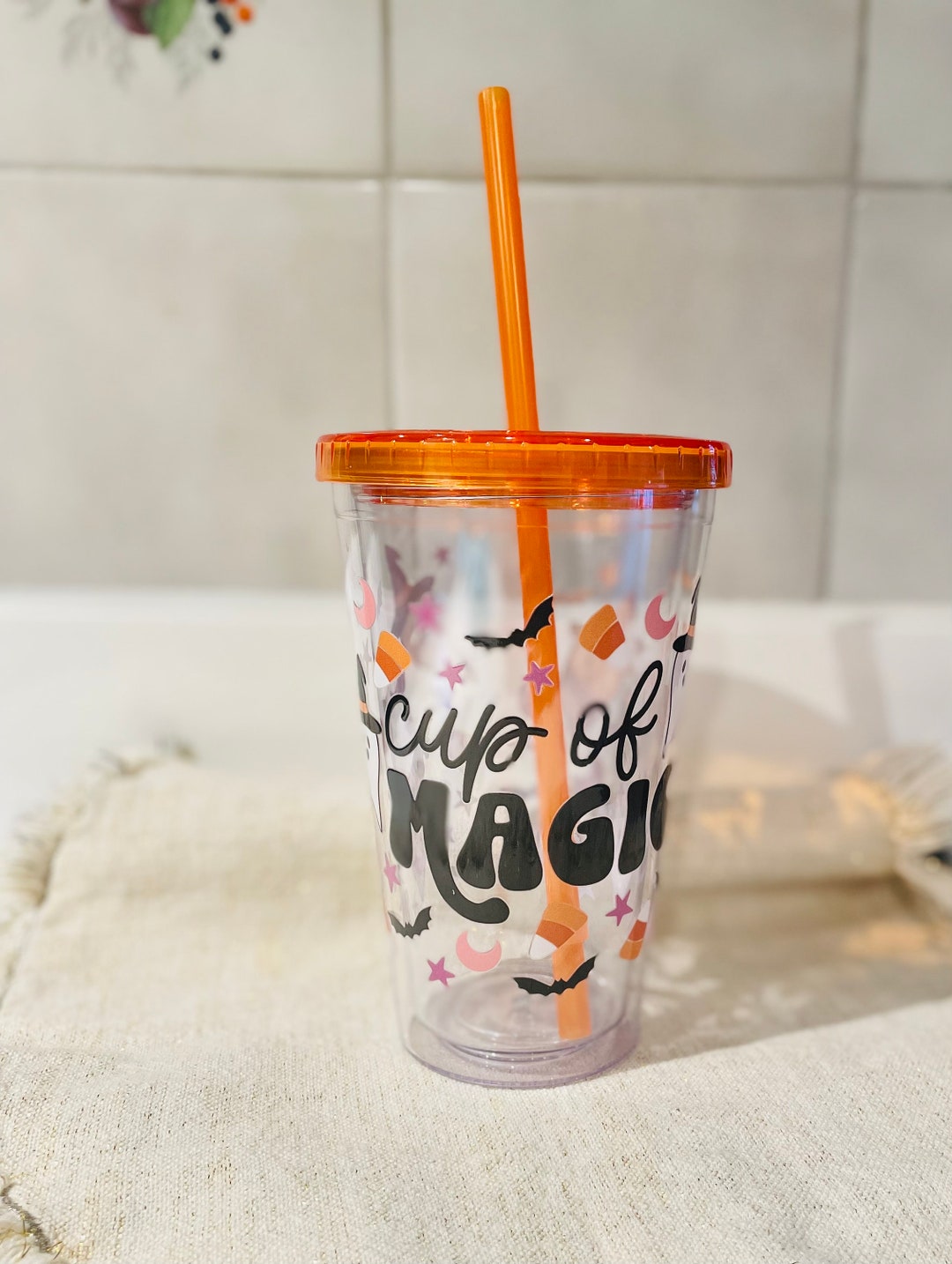 Cup of Magic Double Wall Drinking Cup/ Clear Plastic Drinking Etsy