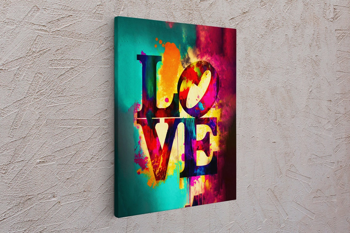 Canvas Original Love Art Print Colorful Wall Art for Your Home, Dorm or ...