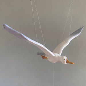 Seagull Handcrafted Seagull Wooden Mobile Perfect for Beach House Decor Coastal Art Unique Seagull Mobile Gift Nautical Theme Home Decor