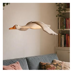 Mobile con oche in legno / Decorazioni scandinave / Scultura cinetica / Decorazioni neutre per la casa / Mobile con uccelli intagliati a mano / Decorazioni per baite / Decorazioni per case sul lago