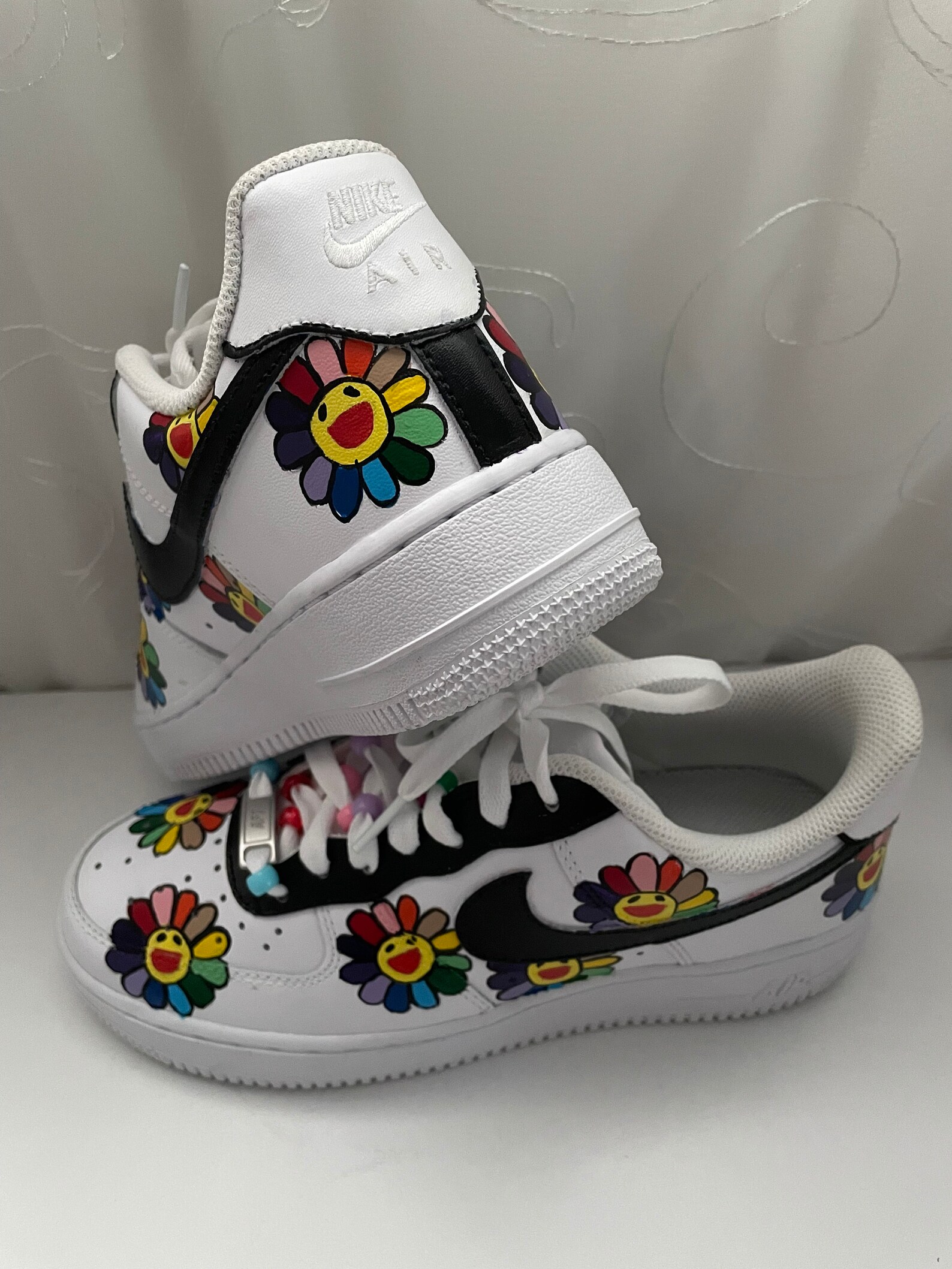 air force 1s with flowers