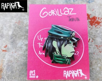 Gorillaz, Pin, hand painted, hand painted pin, noodle, rock accessories, anime pin, pin, cartoon pin, mexican artists, gorillaz accessories