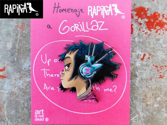 Gorillaz Pin Hand Painted Hand Painted Pin Noodle Rock | Etsy