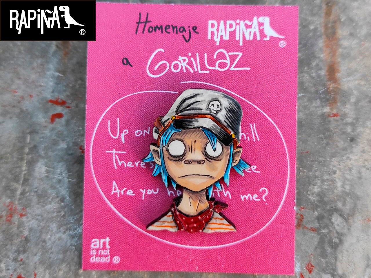Gorillaz, Pin, Hand Painted, by Mexican Artists, Hand Painted Pin