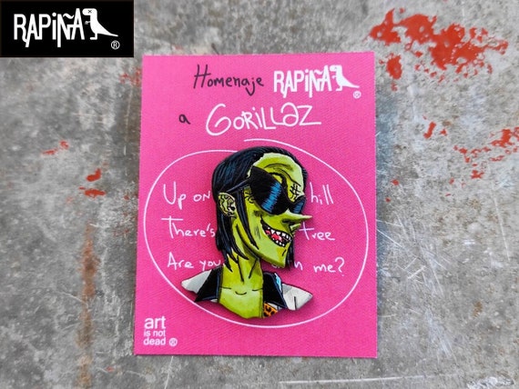 Gorillaz, Pin, Hand Painted, by Mexican Artists, Hand Painted Pin