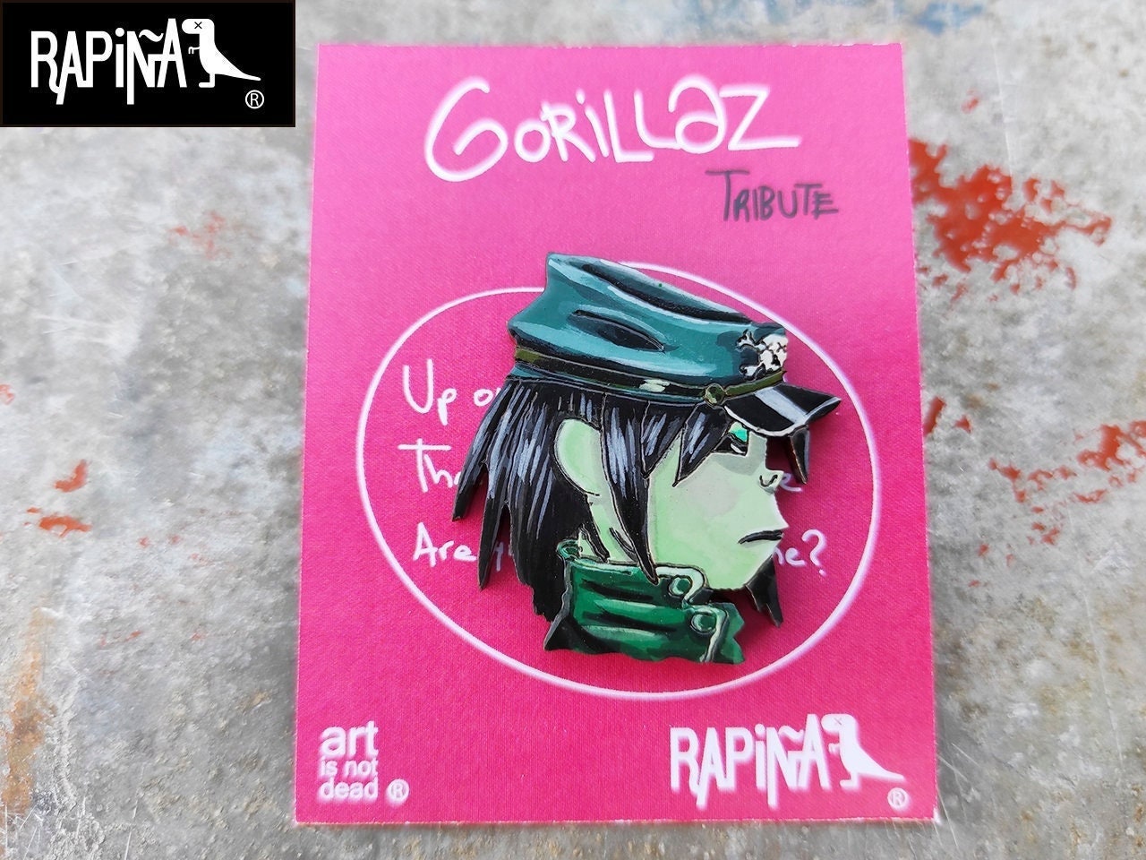 Gorillaz, Pin, Hand Painted, Hand Painted Pin, Noodle, Rock