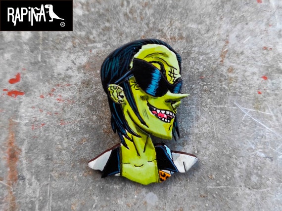 Gorillaz, Pin, Hand Painted, by Mexican Artists, Hand Painted Pin