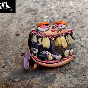 Ren and Stimpy, pin, hand painted pin, handmade, artesanal, by mexican artists, cartoon pin, anime, cartoon, anime pin, ren pin