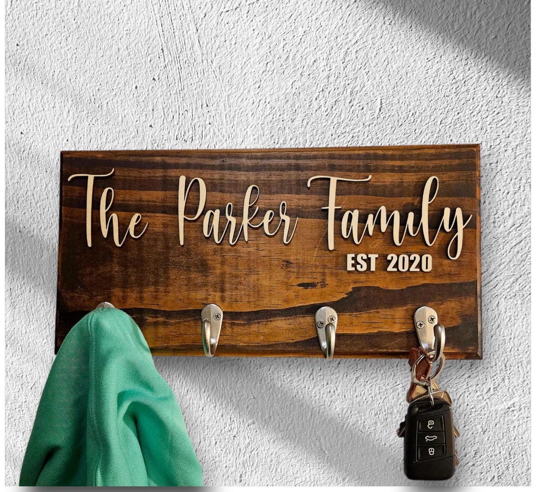 Personalized Family Name Coat Rack: Custom Wood Wall Mount - Etsy