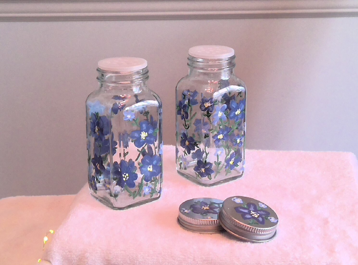 Handpainted Glass Jars | Etsy
