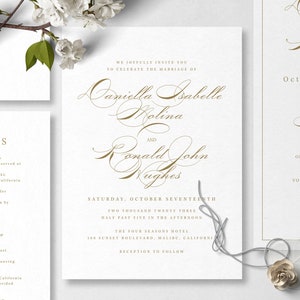 Calligraphy Wedding Invitation Suite Template For in Classic Style, Digital Download S006B image 3