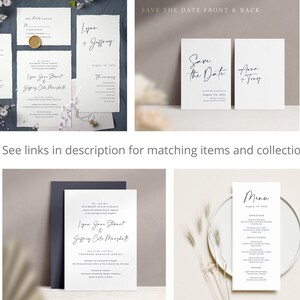 Script Wedding Invitation Suite Template, Instant Edit and Download S005B image 7