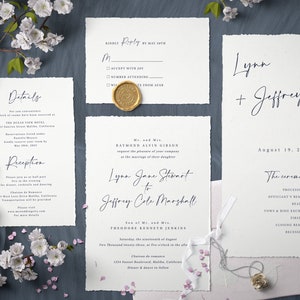 Script Wedding Invitation Suite Template, Instant Edit and Download S005B image 1