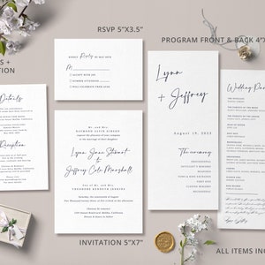 Script Wedding Invitation Suite Template, Instant Edit and Download S005B image 3