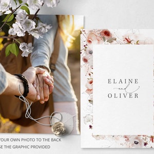 Watercolor Floral Wedding Invitation Template, Instant Edit and Download S012A image 5