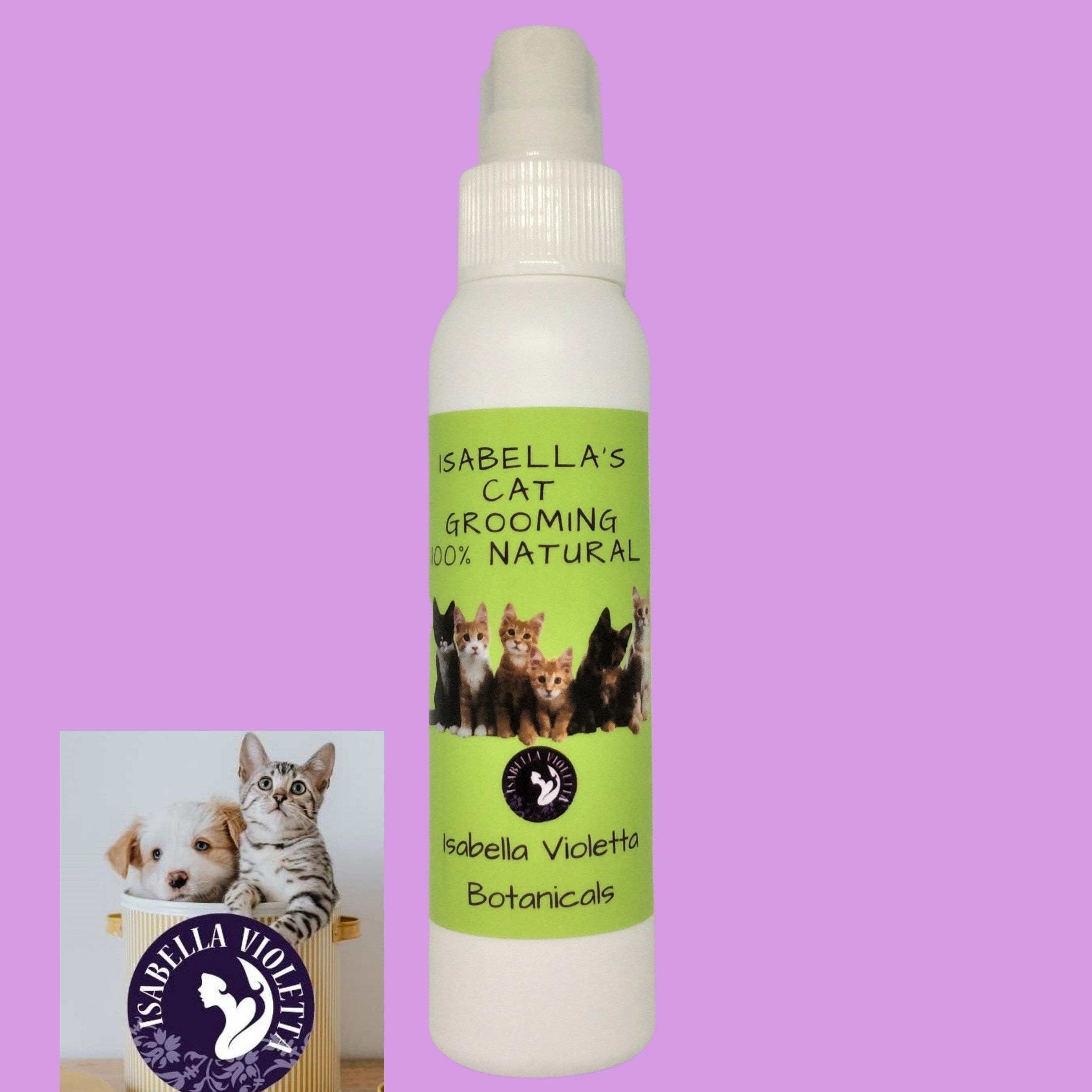 All Natural Cat Grooming Spray Includes ORGANIC Flea Tincture