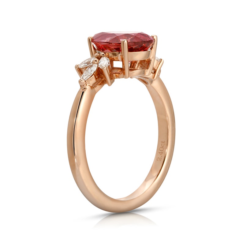 Faye Cultured Padparadscha Pink Sapphire Ring - Etsy