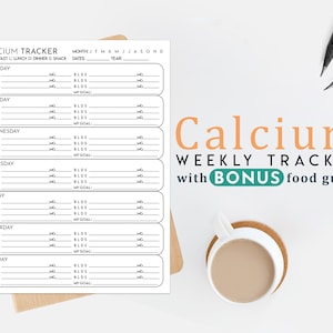 Calcium Weekly Tracker | Low or High Calcium Diet | Chronic Illness Printable