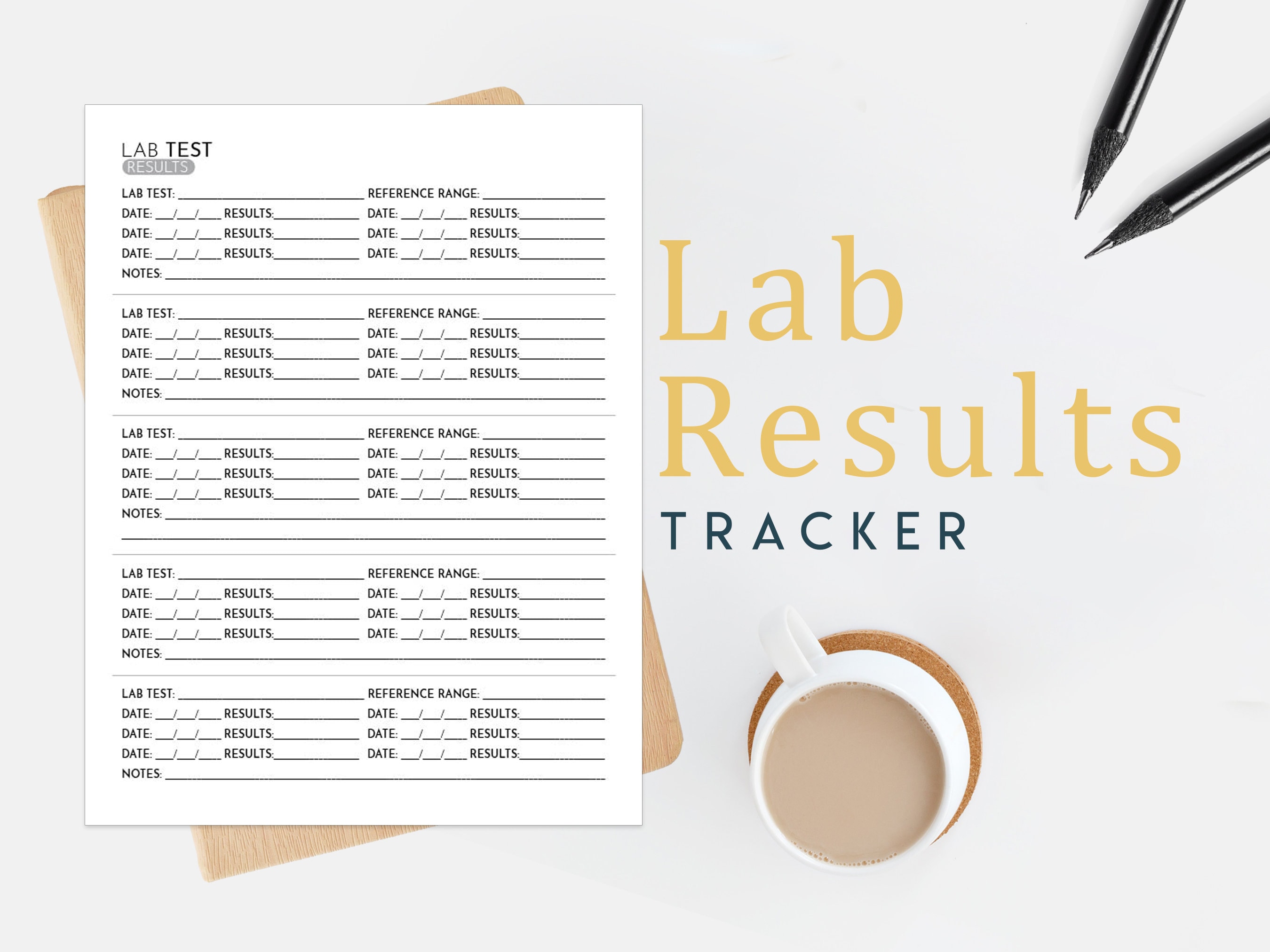 Lab Results Tracker Printable PDF Etsy