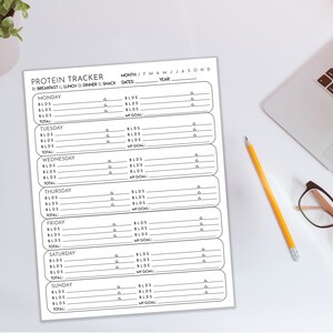 Protein Weekly Tracker Low or High Protein Diet A4 &amp; US - Etsy