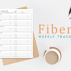 Suivi hebdomadaire Fibre | Téléchargement numérique imprimable | Alimentation saine