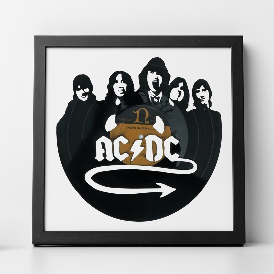 The AC/DC 1 - Carved Vinyl Record Art | Wall Art | Room Decor | Office ...