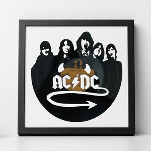 The AC/DC 1 - Carved Vinyl Record Art | Wall Art | Room Decor | Office Decor | Music Gifts for any Occasion |