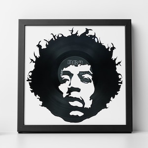 Jimi Hendrix - Carved Vinyl Record Art | Wall Art | Room Decor | Office Decor | Music Gifts for any Occasion |
