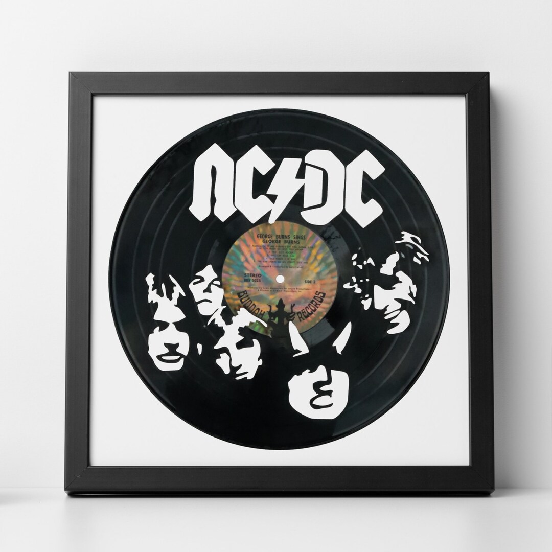 The AC/DC 2 - Carved Vinyl Record Art | Wall Art | Room Decor | Office ...