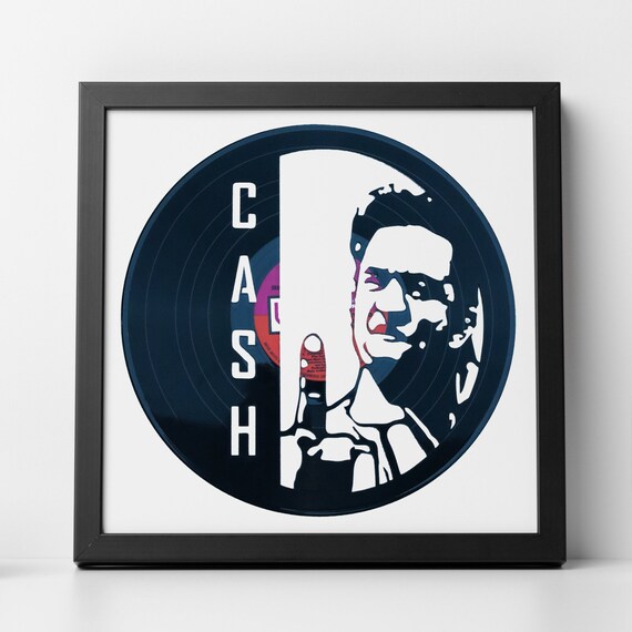 Johnny Cash 1 - Carved Vinyl Record Art | Wall Art | Room Decor | Office Decor | Music Gifts for any Occasion |
