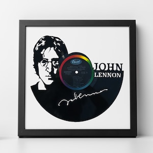 John Lennon - The Beatles - Carved Vinyl Record Art | Wall Art | Room Decor | Office Decor | Music Gifts for any Occasion |