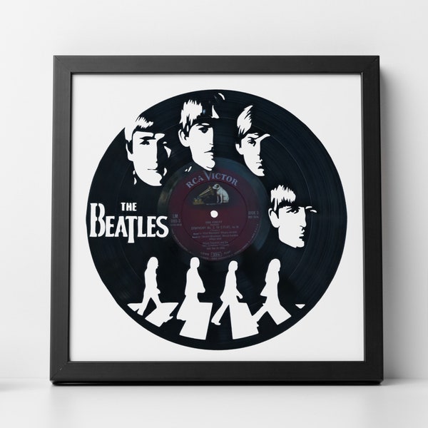 The Beatles - Abbey Road Walk - Carved Vinyl Record Art | Wall Art | Room Decor | Office Decor | Music Gifts for any Occasion |