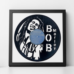 Bob Marley Portrait - Carved Vinyl Record Art | Room Decor | Office Decor | Wall Art | Music Gifts for any Occasion: Christmas, birthday |