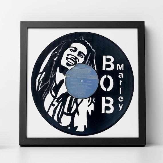 Bob Marley Portrait - Carved Vinyl Record Art | Room Decor | Office Decor | Wall Art | Music Gifts for any Occasion: Christmas, birthday |