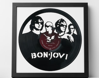 Bon Jovi - Carved Vinyl Record Art | Wall Art | Room Decor | Office Decor | Music Gifts for any Occasion |