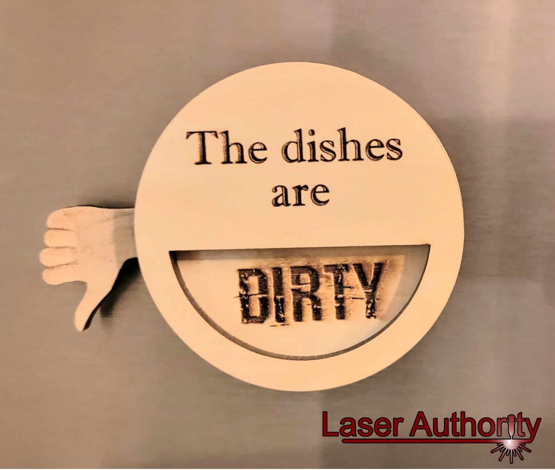 Clean/dirty Dishwasher Magnet Sign- Laser Cut and Engrave File- Thumbs ...
