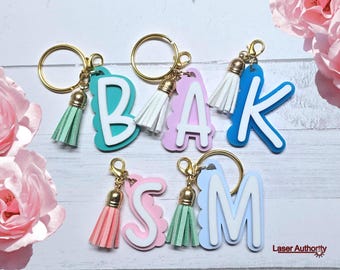 Alphabet Keychain Laser Cut File: SVG, AI, DXF (Digital Download)