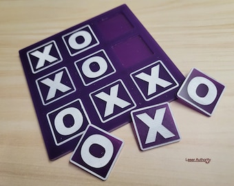 Tic Tac Toe Travel Board, Laser Engraving and Cutting File, Instant Download