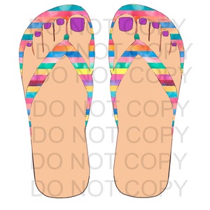 Flip-Flop Rainbow, No Show Socks, PNG JPG Sublimation Files