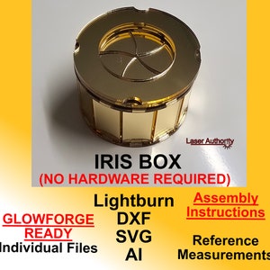 Irisdoos: geen hardware vereist: lasergraveer- en -snijbestand, direct downloaden