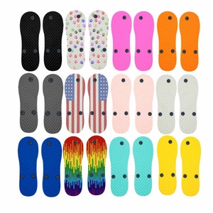 12 Pack Flip Flop Bottoms (Left and Right), No Show Socks, PNG Sublimation Files