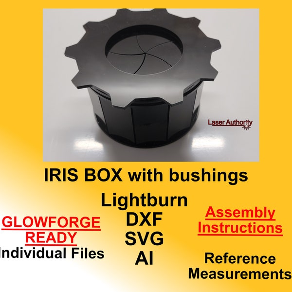 Iris Box - No Hardware Required-Laser Engraving and Cutting File, Instant Download