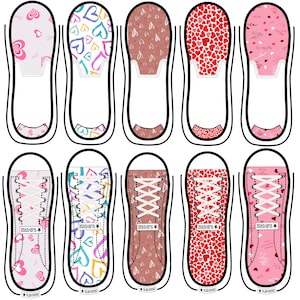 Valentine 10 Pack Sneaker Shoe, No Show Socks, PNG JPG Sublimation Files