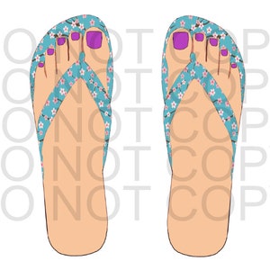Flip-Flop, Cherry Blossom No Show Socks, PNG JPG Sublimation Files