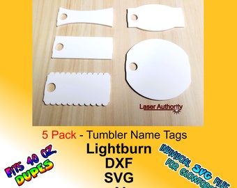 Tumbler Name Tag SVG Cut File: 40oz Laser Engraving (Digital Download)