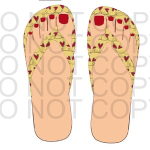 Flip-Flop Hearts, No Show Socks, PNG JPG Sublimation Files