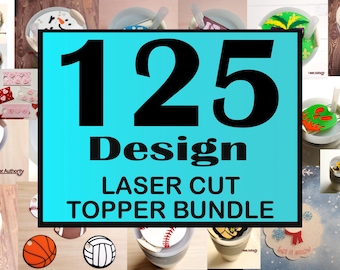 125 SVG-klippfiler för glastoppare: Lasergraveringsdesigner (digital nedladdning)