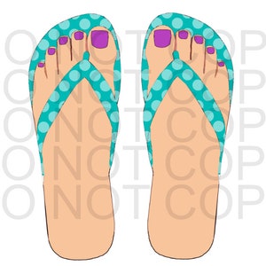 Flip-Flop Blue Polka dot, No Show Socks, PNG JPG Sublimation Files