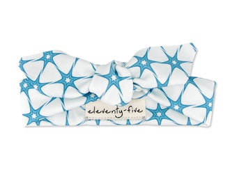 Retro Starburst Headbands, Blue Stars Baby Headband, Organic Baby Headband, Mom and Daughter Matching Headbands, Headbands for Women